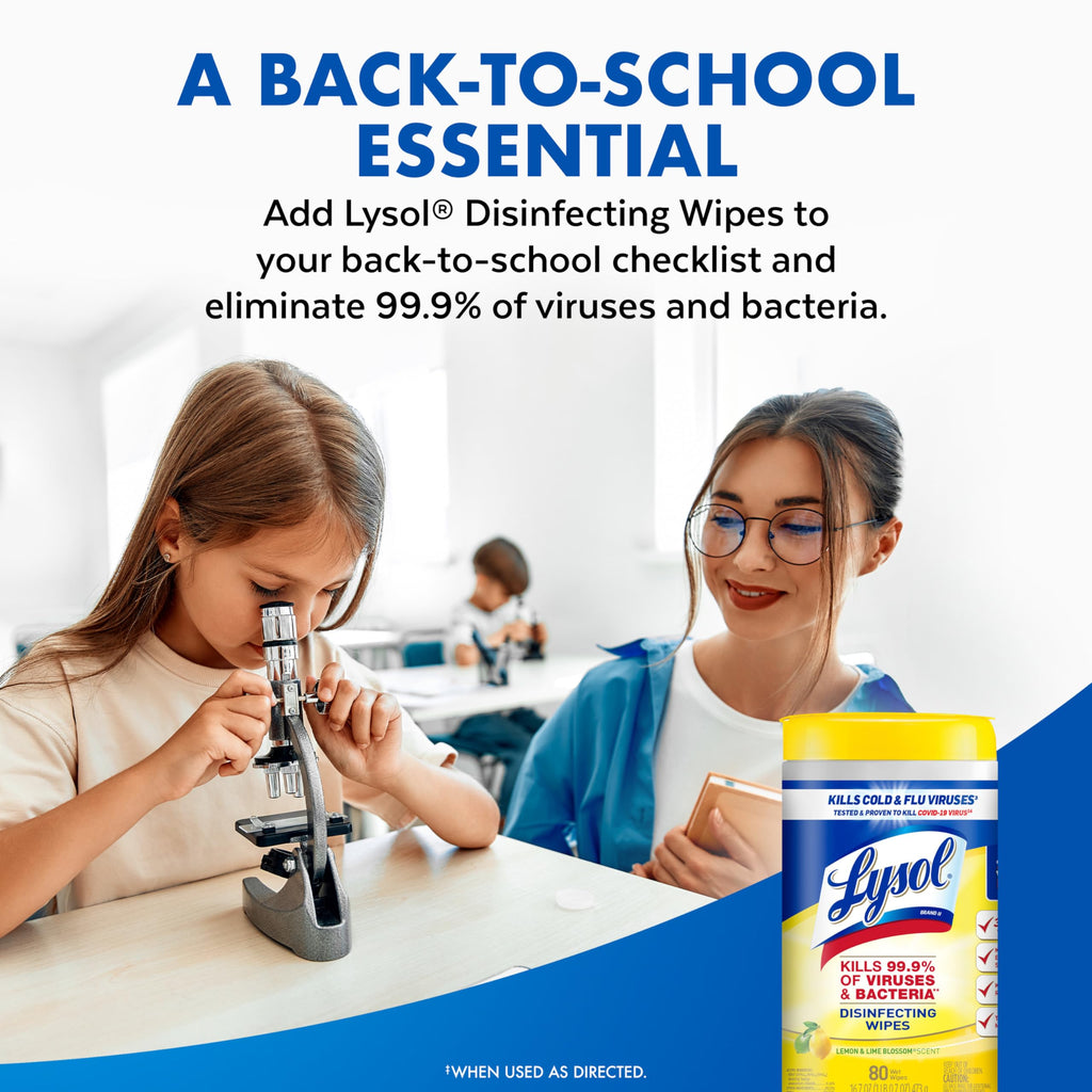 Lysol Disinfecting Wipes, Cleaner, Lemon + Mango + Linen, 80 ct. (4 Pack) | All Purpose Cleaner, Sanitizing, Deodorizing, Apartment Essentials, Back To School Cleaning Supplies, Kitchen & Bathroom Wipe