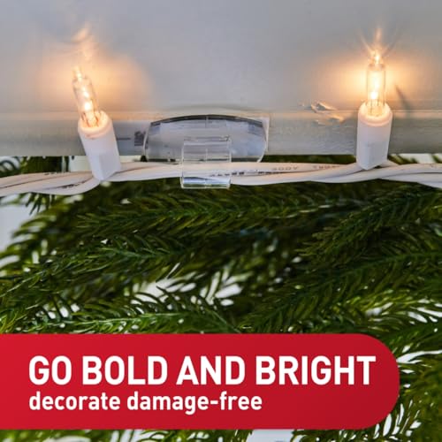 Command Outdoor Light Clips, Clear, 20 Clips, 24 Weather Resistant Strips | Damage-Free Hanging Light Clips with Adhesive Strips, No Tools Mini Wall Hooks for Hanging Decorations in Living Spaces