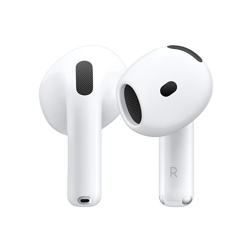 Apple AirPods 4 Wireless Earbuds | Bluetooth Headphones, Personalized Spatial Audio, Sweat & Water Resistant, USB-C Charging Case, H2 Chip