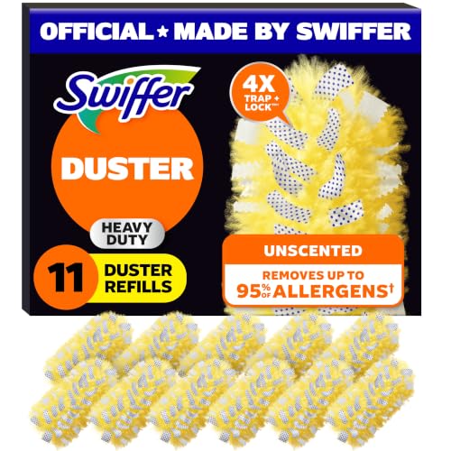 Swiffer Dusters Heavy Duty Multi-Surface Duster Refills for Cleaning, Unscented, 11 Count