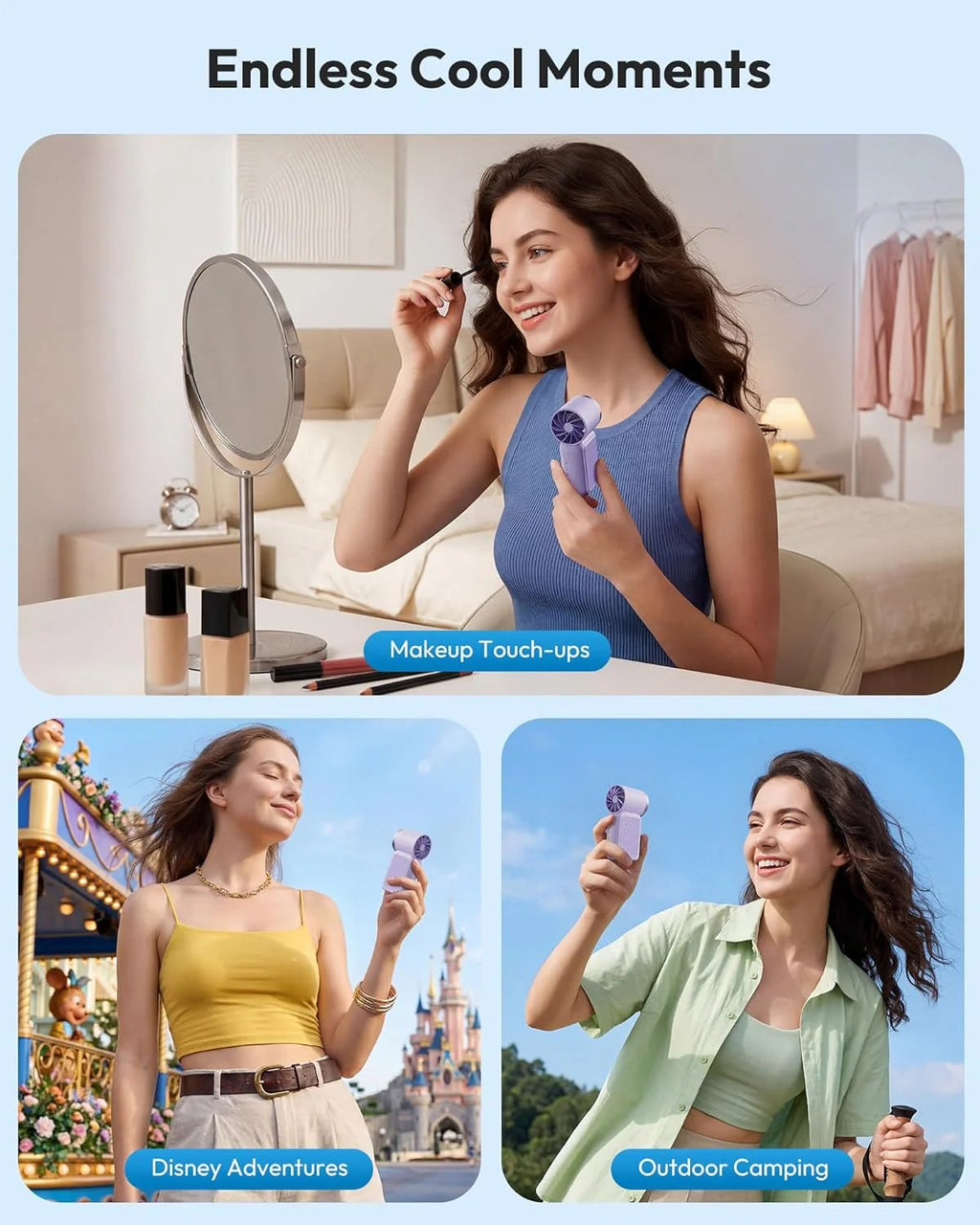 🥳2026 HOT SALE🥳💞50K+ SOLD!💨❄️ ! Turbo Handheld Fan – 8000 RPM, 5 speeds, LED display. 500mAh battery. Pocket‑sized power! 🌬️✨