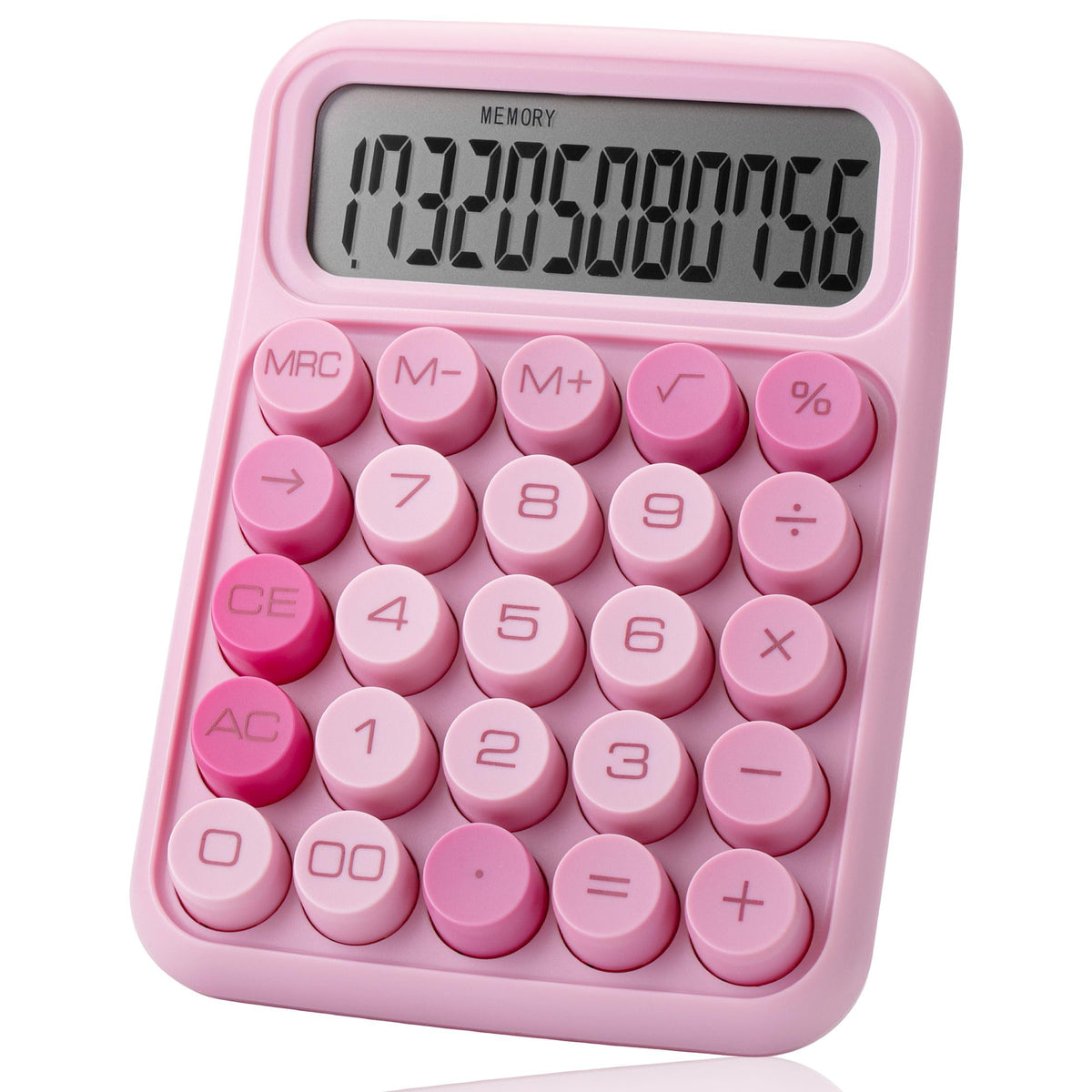Mr. Pen- Mechanical Switch Calculator, 12 Digit Large LCD Display, Pink | With Big Buttons, Mechanical Switch Calculator for Home, School, Office