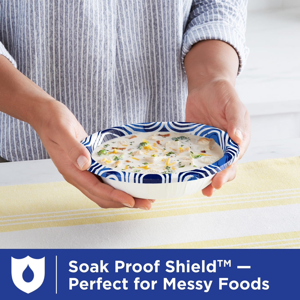 Dixie Ultra Large Paper Bowls 20 Oz, Disposable Bowls, 56 Count | Disposable paper bowls for breakfast, lunch, and dinner; microwave safe serving bowls for easy cleanup, compostable