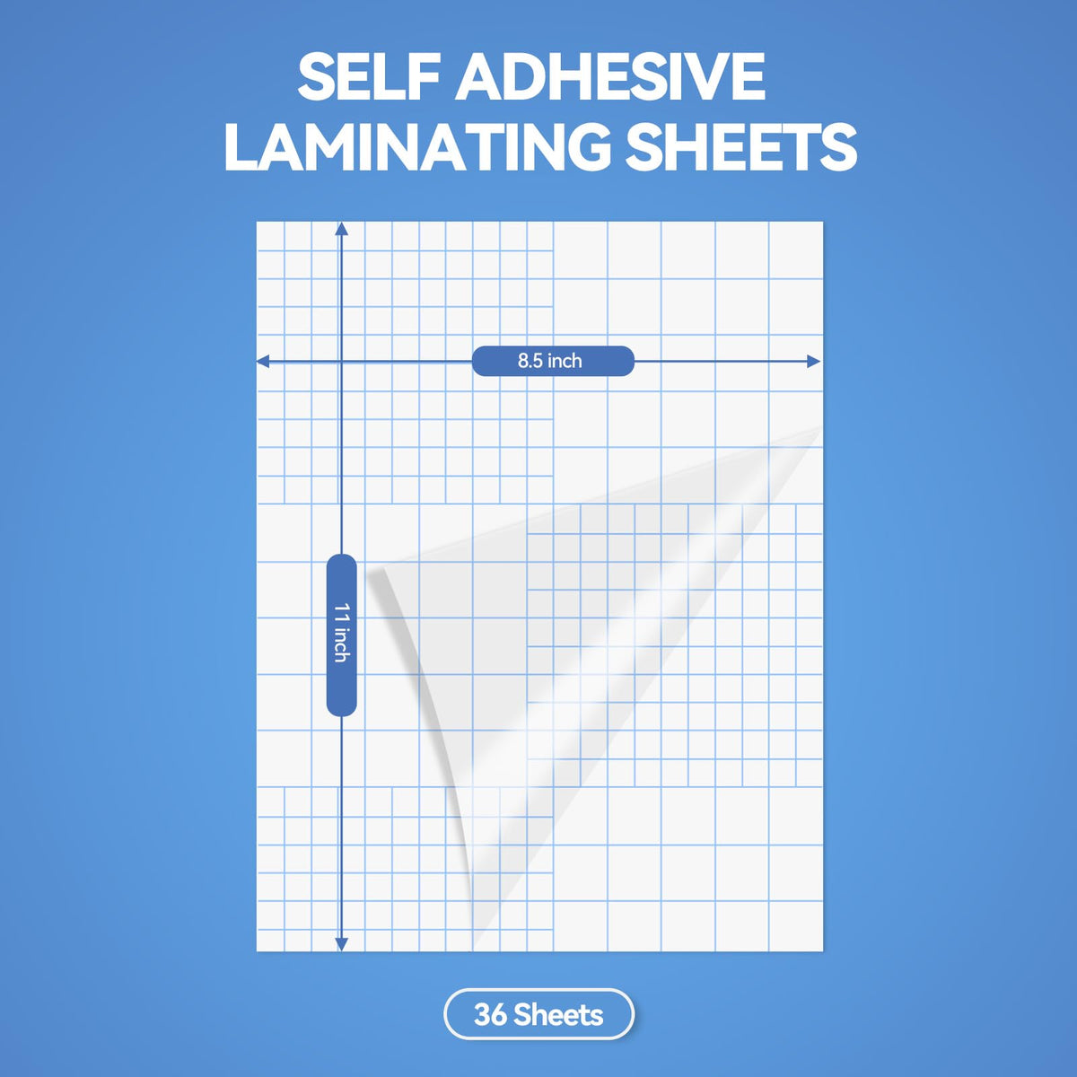 36 Sheets Transparent Laminate Sheets Self Adhesive Laminating Sheets | 8.5x11 inch Waterproof Cold Lamination Sheets Vinyl Overlay Film for Sticker Paper, Cricut Crafts, Photo -100% Clear