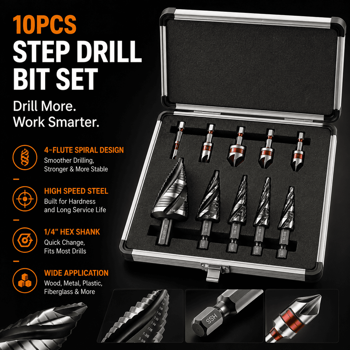 Heavy-Duty HSS Drill Set