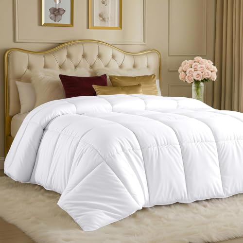 Utopia Bedding Duvet Insert, Comforters Queen Size 88 x 88 Inches, White | Cozy All Season Comforter for Kids, Boys, Girls, and Teens, Down Alternative Fill, Soft Microfiber Shell, Machine Washable