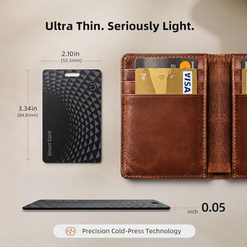 2026 Wallet Tracker Card Pro, Bluetooth Tracking Card (iOS & Android) | 0.05in Ultra Slim, 120dB Loud Alarm, Wireless Charging, Apple MFi Certified, Perfect for Wallet, Passport, Backpack
