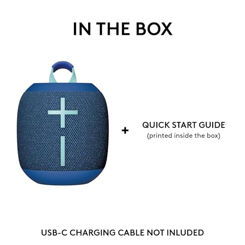 Ultimate Ears WONDERBOOM 4 Portable Waterproof Speaker - Blue | Balanced 360-Degree Sound and Bass, Dustproof, Floating, 131ft (40m) Range