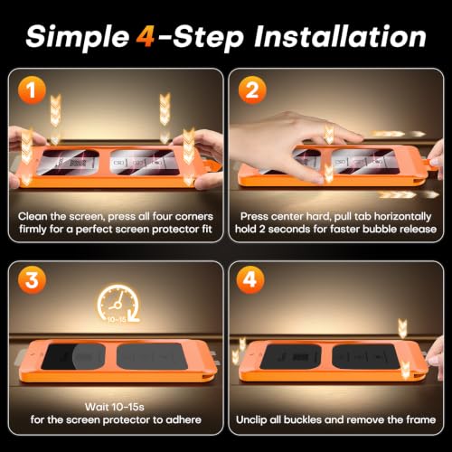 TOCOL for iPhone 18 Pro Screen Protector, Easy Installation | Bubble-Free, 9H+ Tempered Glass, 8FT Military Grade Shatterproof, Anti-Scratch, Case Friendly HD Clear 6.3" 2 Pack