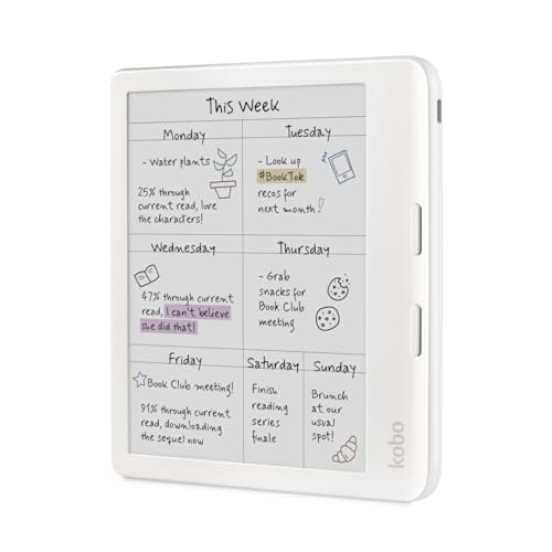 Kobo Libra Colour eReader, 7” Color E Ink, Waterproof, White | 7” Color E Ink Kaleido 3, Dark Mode, Waterproof, eBooks, Audiobooks, Recycled Materials