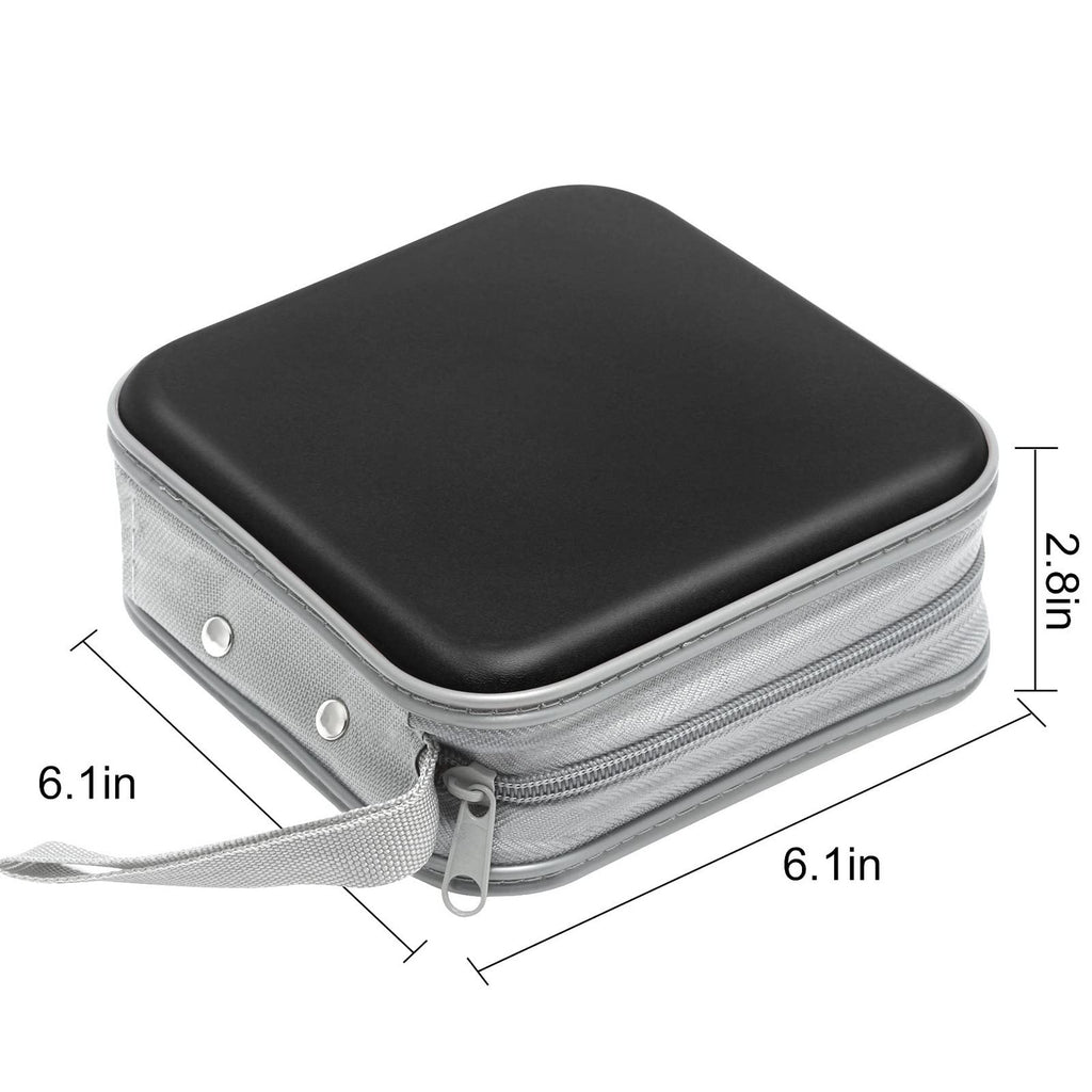 Siveit CD/DVD Cases 40 Capacity Disc Storage Binder for Car(Black)