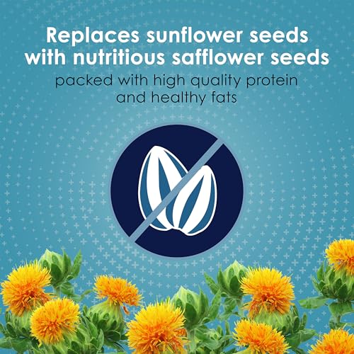 Kaytee Forti-Diet Pro Health+Safflower Parrot Food, 4 Pounds | Better digestion daily. Parrot food for medium birds. Prebiotics, probiotics, bird seed without sunflower seeds
