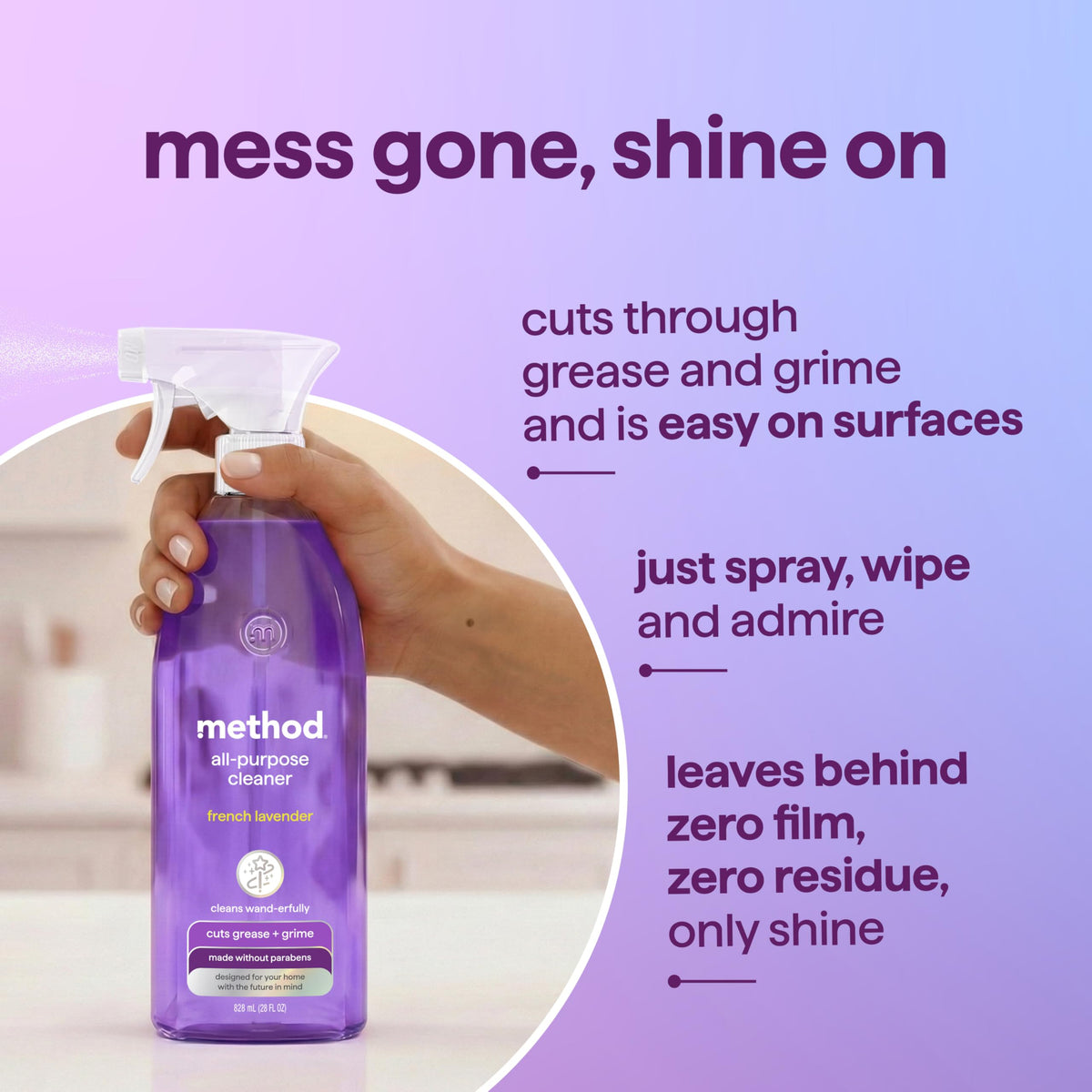 method All-Purpose Cleaner Spray, French Lavender, 28 fl oz