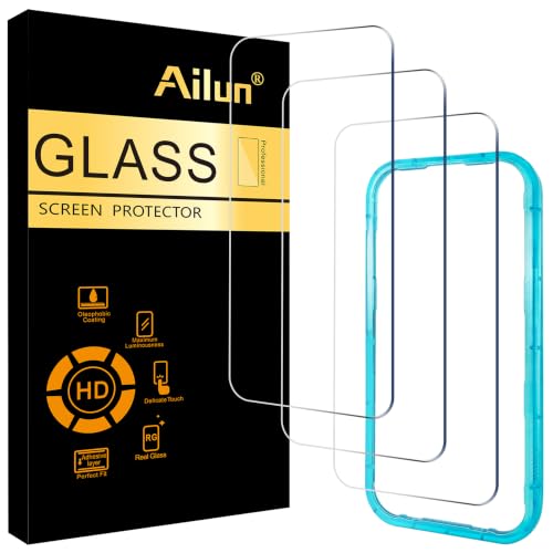 Ailun 3 Pack Screen Protector for iPhone 18 Pro/iPhone 17 Pro | 6.3 inch, Tempered Glass, Installation Frame, Sensor Protection, Dynamic Island Compatible, Case Friendly