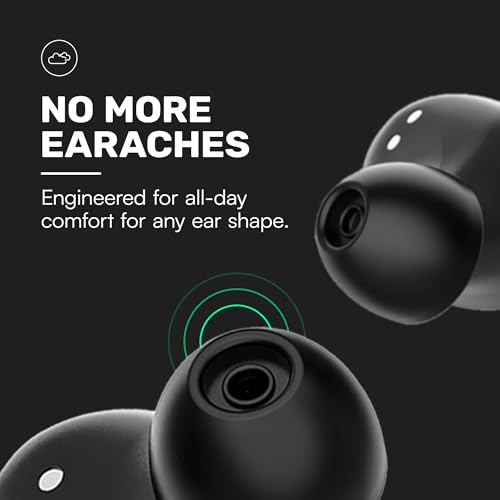 Raycon Everyday Bluetooth Wireless Earbuds with Microphone - Active Noise Cancelling, Sweat & Water-Resistant Earphones, Ear Buds Wireless Bluetooth (Black)