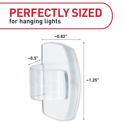 Command Outdoor Light Clips, Clear, 20 Clips, 24 Weather Resistant Strips | Damage-Free Hanging Light Clips with Adhesive Strips, No Tools Mini Wall Hooks for Hanging Decorations in Living Spaces