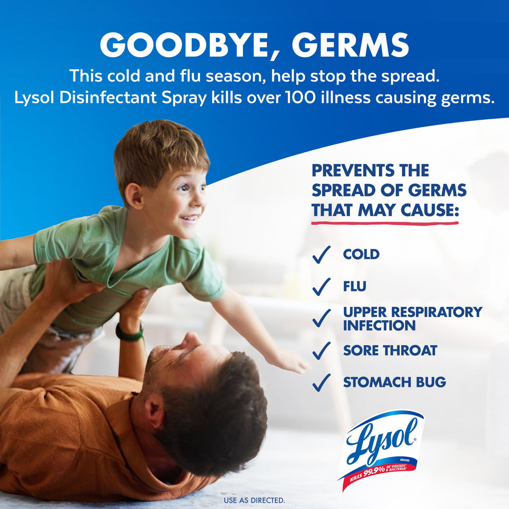 Lysol Disinfectant Spray, Sanitizer, Crisp Linen, 19 oz, 2 Pack | Multi-Surface Disinfecting & Sanitizing Antibacterial Room Spray, Deodorizer Spray, Home & Bathroom Cleaning Supplies