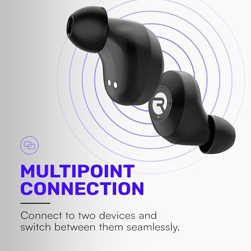 Raycon Everyday Bluetooth Wireless Earbuds with Microphone - Active Noise Cancelling, Sweat & Water-Resistant Earphones, Ear Buds Wireless Bluetooth (Black)