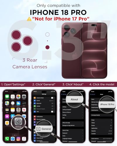 Diaclara Magnetic for iPhone 18 Pro Case with Screen Protector, Burgundy | Fit for MagSafe, Built‑in Anti‑Scratch Touch‑Sensitive Screen Protector, 360° Dual‑Layer Rugged, Mil‑Grade Drop Protection