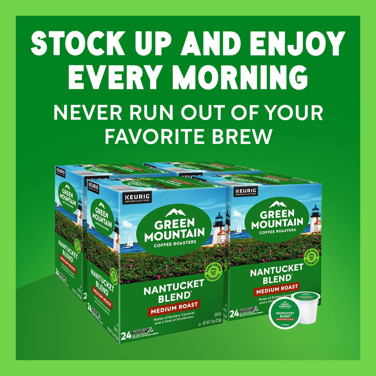 Green Mountain Coffee Nantucket Blend Keurig Single-Serve K-Cup Pods, Medium Roast Coffee, 96 Count