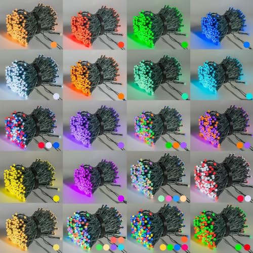 Dazzle Bright 66FT 200 LED Smart Color Changing Christmas Halloween Lights | RGB String Lights with Remote & App Controlled, 4th of July Decoration for Indoor Outdoor Holiday Xmas Tree Party Xmas Decor