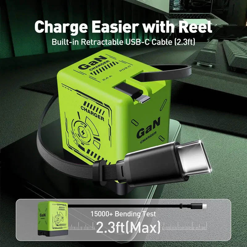 GaNPro 45W Retractable Fast Charger Cube