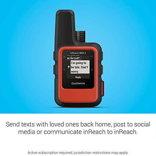 Garmin inReach® Mini 2, Satellite Communicator, Orange | SOS Satellite Communicator with Navigation, Two-Way Messaging Beyond Cell Service, 24/7 Garmin Response℠
