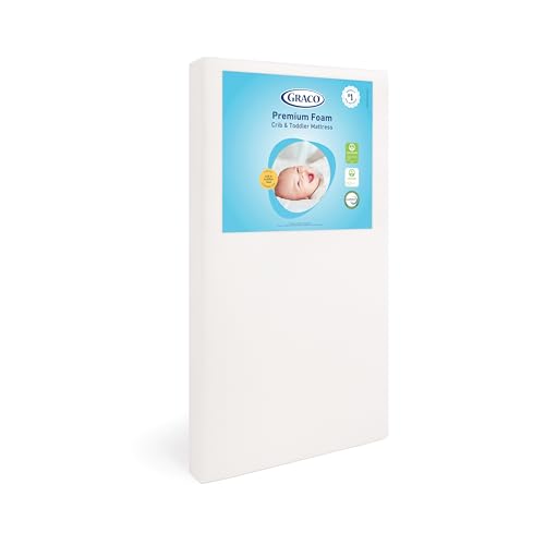 Graco Premium Foam Baby Crib & Toddler Bed Mattress | GREENGUARD Gold Certified, Waterproof, Machine Washable OEKO-TEX Standard 100 Certified Cover, Firm Support, Standard Size