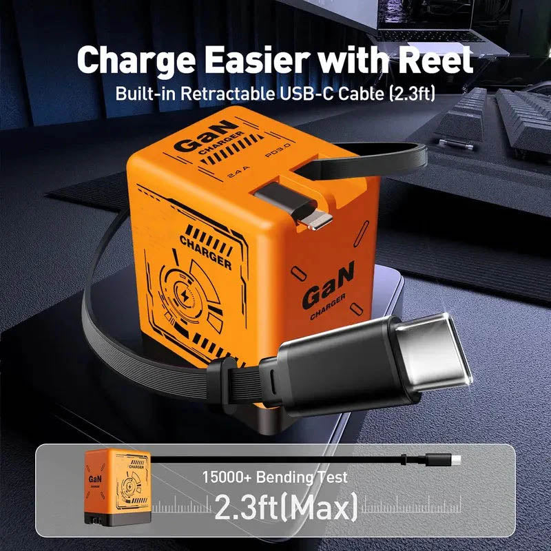 GaNPro 45W Retractable Fast Charger Cube