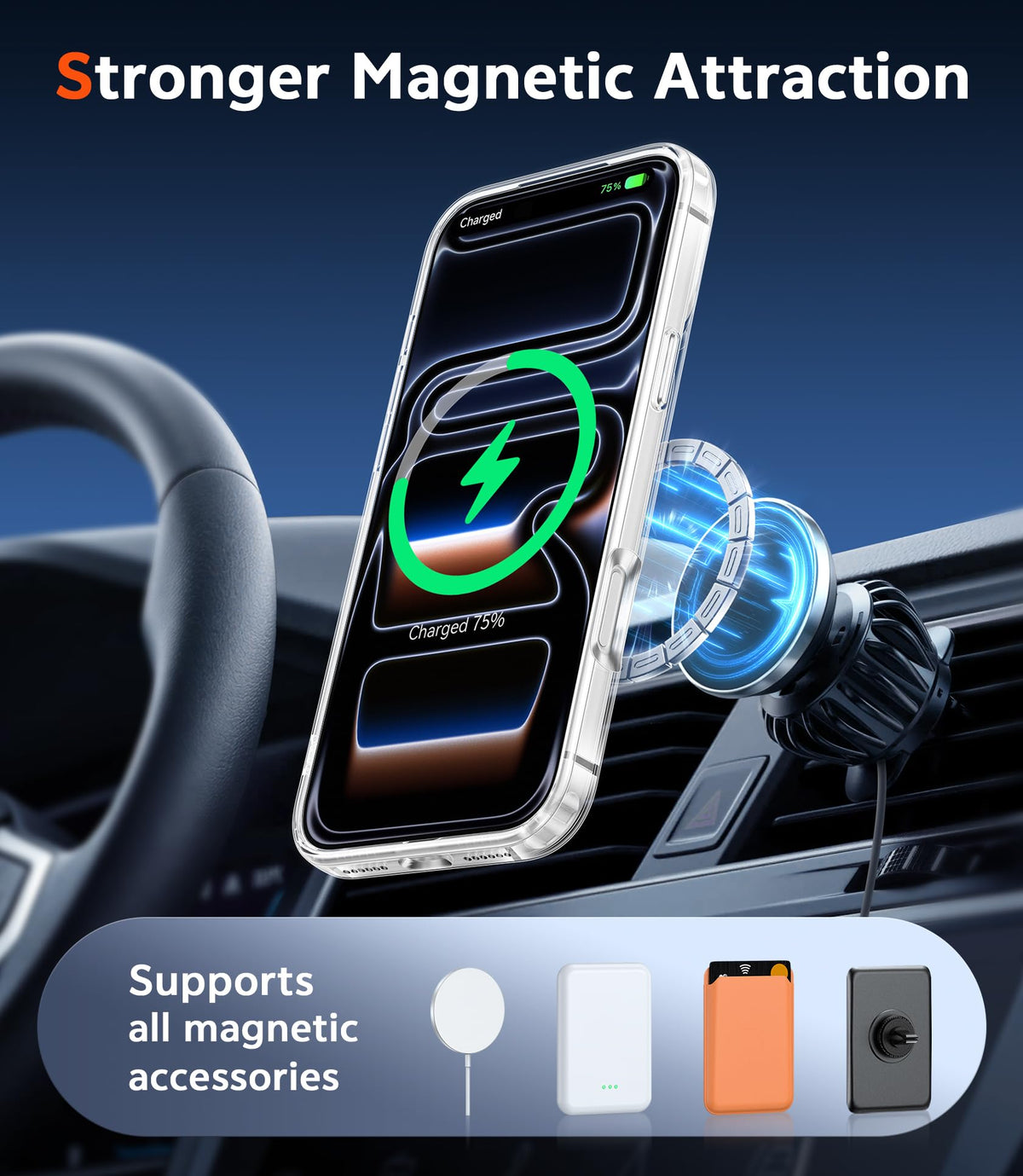 FNTCASE Magnetic for iPhone 18 Pro Max Case/17 Pro Max Case, Clear | Screen Protector, Military Grade Drop Protection, Slim Magnetic Phone Cases, Shockproof Bumper, Transparent Cell Cover