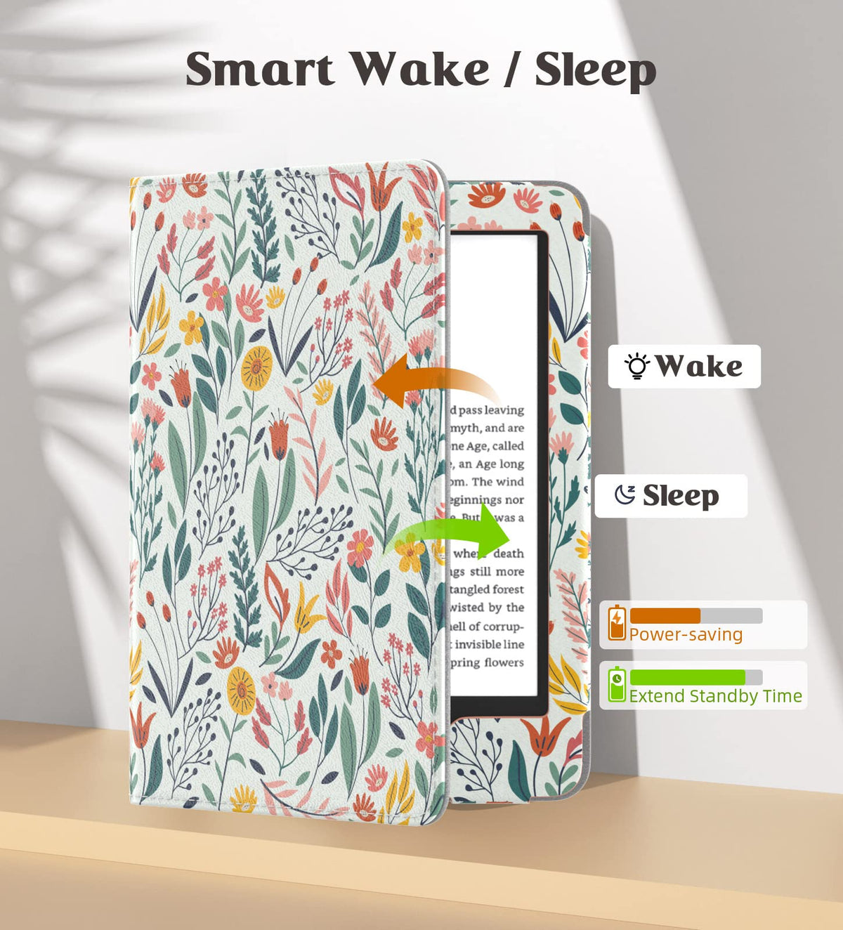 Moko Case for 6" Kindle (11th Generation,2024/2022), Flowers
