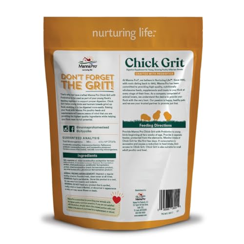 Manna Pro Chick Grit Digestive Supplement for Young Growing Poultry & Bantam Breeds, No Artificial Ingredients or Preservatives, Natural Supplement with Insoluble Crushed Granite, 5 lbs