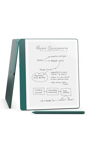 Like-New Amazon Kindle Scribe (64GB) - Your notes, documents and books, all in one place. With built-in AI notebook summarization. Includes Premium Pen - Metallic Jade
