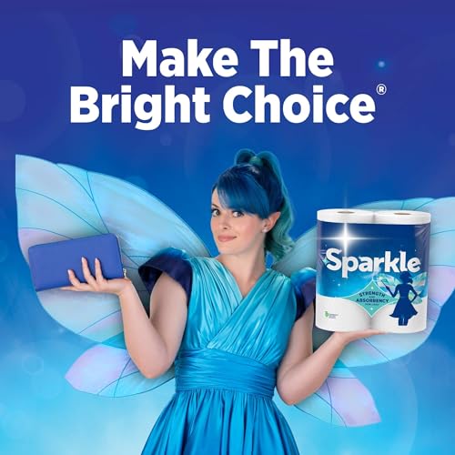 SPARKLE Pick-A-Size Paper Towels, 2-Ply Spirited Prints, 6 Double Rolls | Paper towels 6 pack: strong 2 ply paper towels with Pick-A-Size sheets, 6 double rolls, 660 sheets total