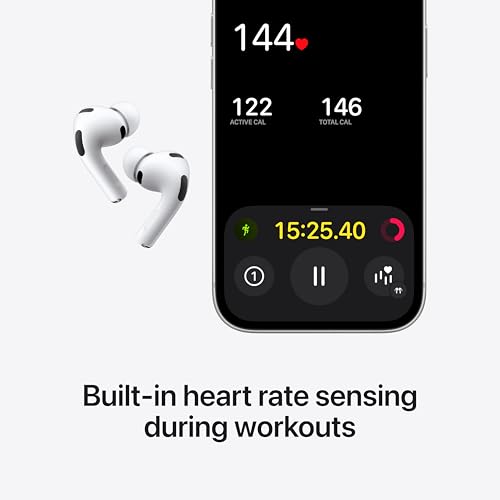 Apple AirPods Pro 3 Wireless Earbuds with Active Noise Cancellation | Live Translation, Heart Rate Sensing, Hearing Aid Feature, Bluetooth Headphones, Spatial Audio, USB-C Charging