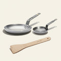 MINERAL B Classic Carbon Steel Egg Kit with B Bois Beveled Spatula