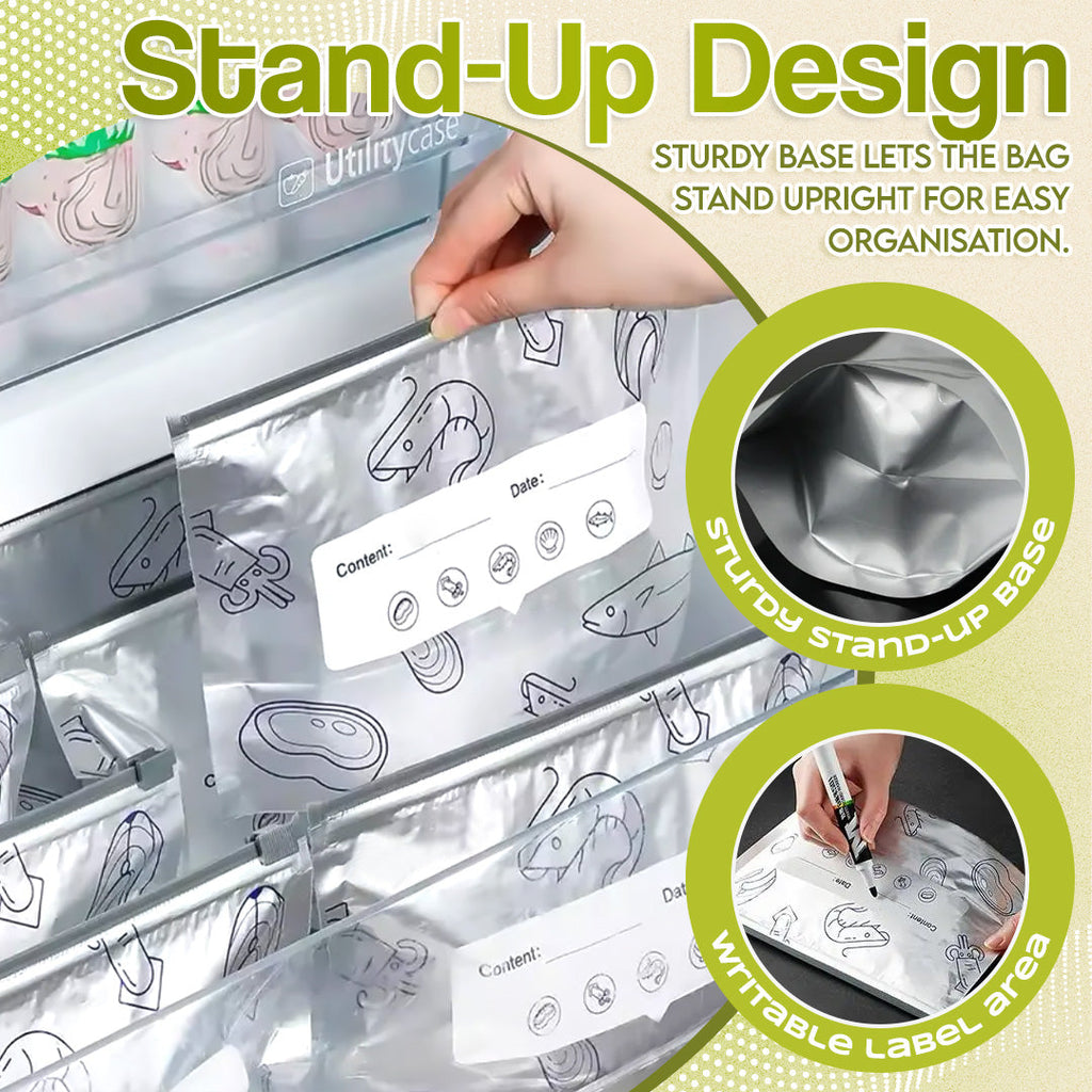 ♻️ Reusable Aluminum Foil Sealable Food Storage Bags