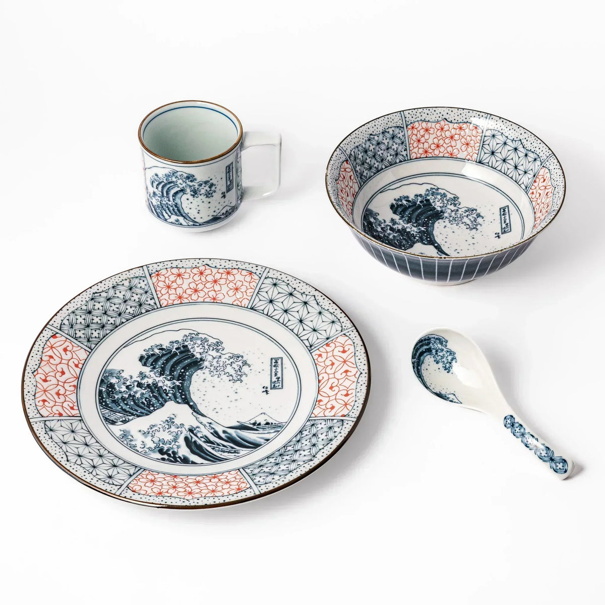 Blue Hokusai Wave Ramen Bowl