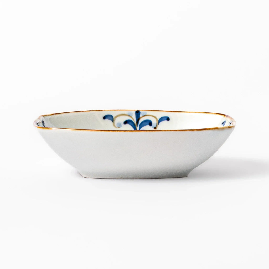 Floral Leaves Boat Dessert Bowl