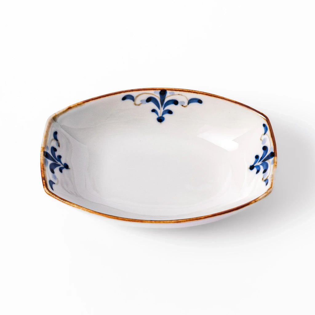 Floral Leaves Boat Dessert Bowl