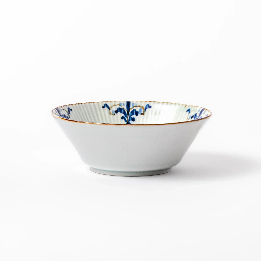 Floral Leaves Ridged Cereal Bowl