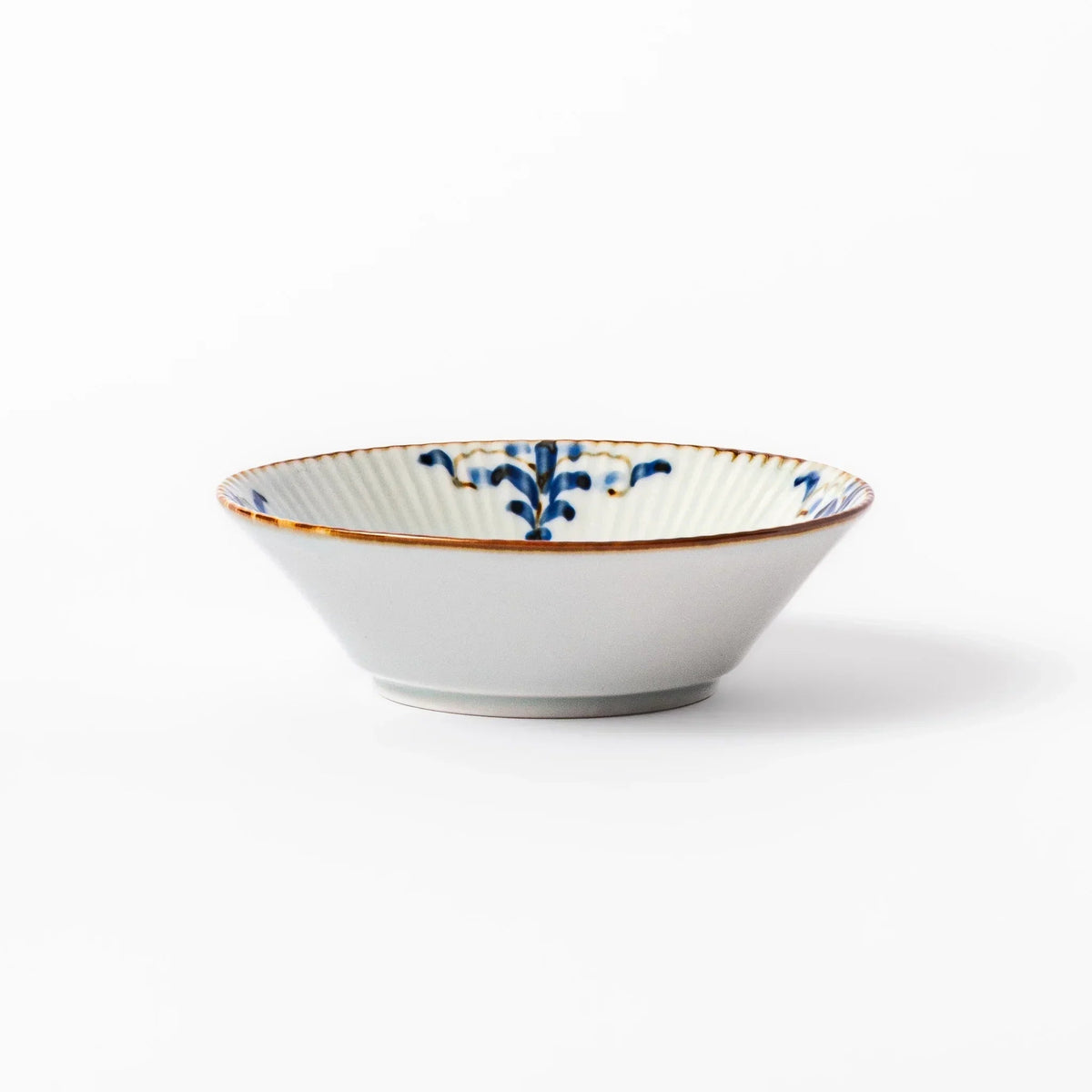 Floral Leaves Ridged Dessert Bowl