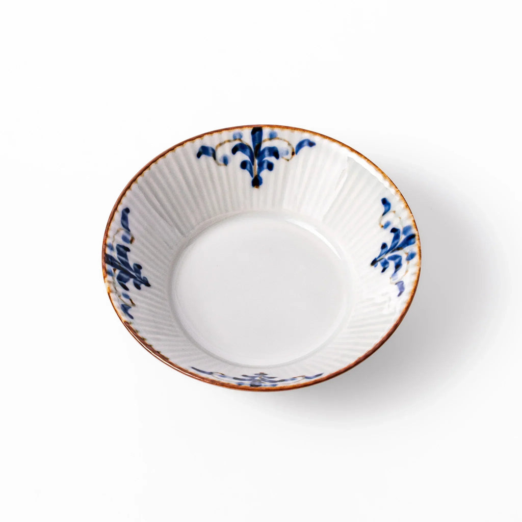 Floral Leaves Ridged Dessert Bowl