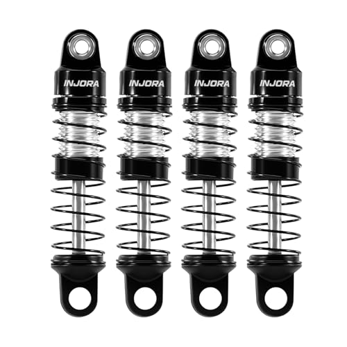 INJORA Aluminum 26mm Oil Shocks for Axial SCX30, Black Silver