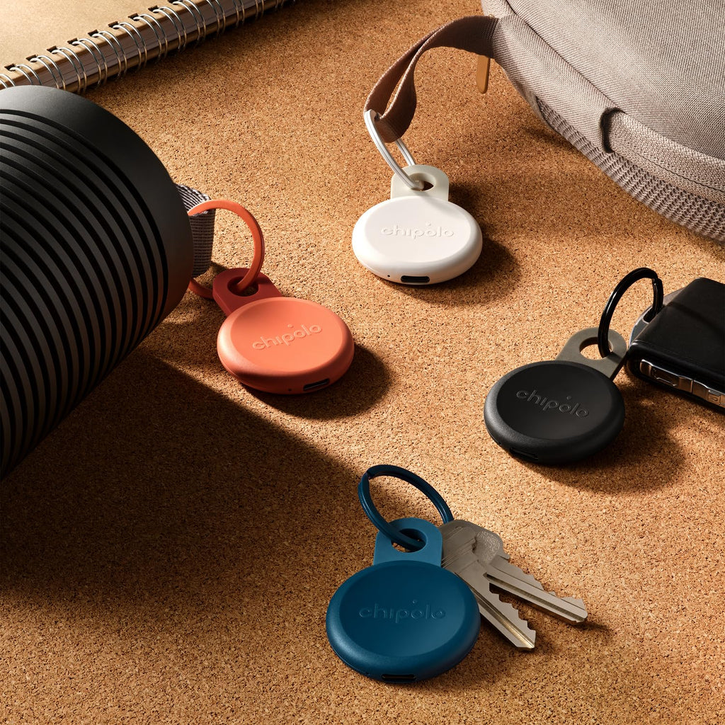 Chipolo Loop - Rechargeable Bluetooth Tracker for Key and Item Locator | Compatible with Apple or Google, Call Your Phone & Out of Range Alerts for Android (Charcoal)
