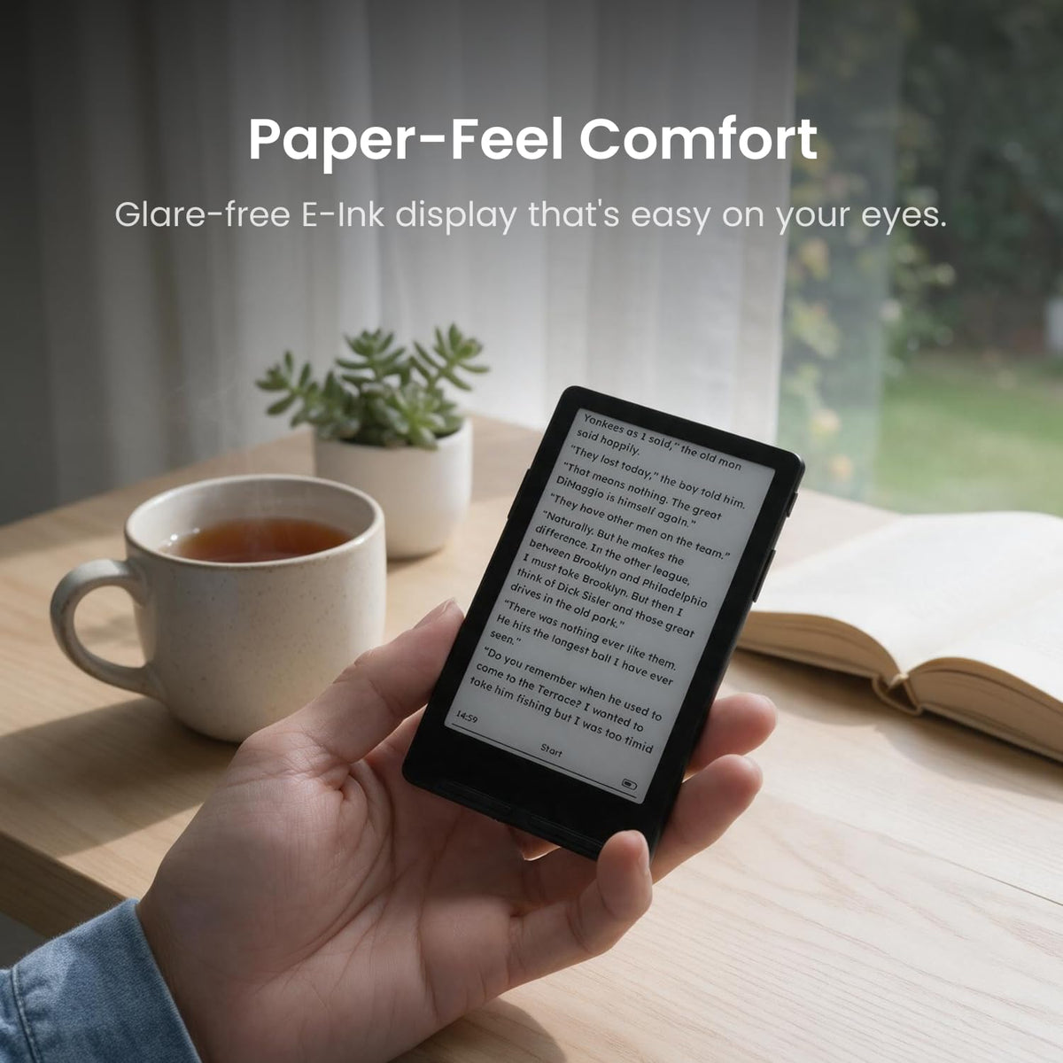 XTEINK X4 Classic Pocket eReader, Ultra-Light 68g & 4.9mm Thin,Reader Gifts | Ultra Thin 0.19" design, 4.3" E ink Paper-feel ,Dual Page Turn Button & Shake, Magnetic Pogo-pin attach,Extended Battery Life