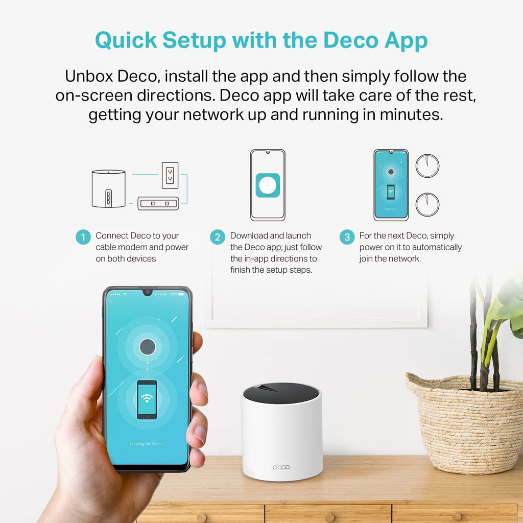 TP-Link Deco X55 AX3000 WiFi 6 Mesh System, Deco X55(3-Pack) | Covers up to 6500 Sq.Ft. , Replaces Wireless Router and Extender, 3 Gigabit ports per unit, supports Ethernet Backhaul