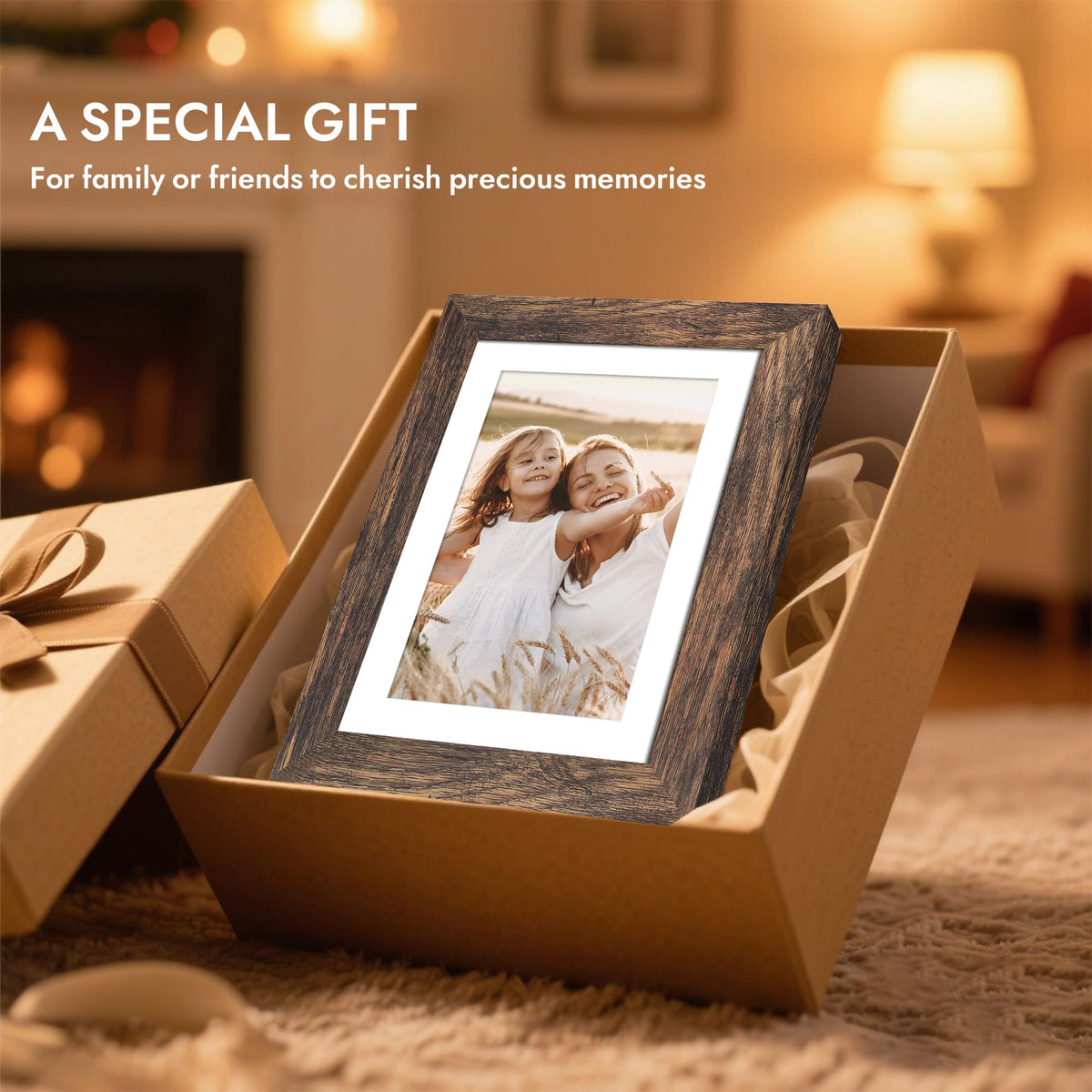 Hongkee 8x10 Picture Frame with Real Glass Wood Frame(Rustic Brown, 1 Pack) | Fits 8 x 10 Photos for Wall or Tabletop Display - Includes Easel Back, Vertical Hang - Ideal for Home, Office