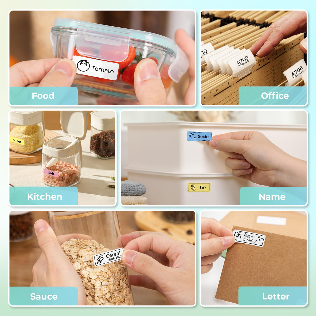 Nelko P21 Label Maker Machine with Tape, Bluetooth Label Printer, White | Creative App & Multiple Templates, Inkless Printing, Built-in Cutter, Ideal for School, Teacher Supplies, Office, and Home