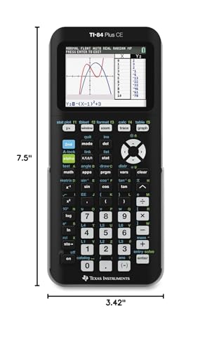 Texas Instruments TI-84 Plus CE Color Graphing Calculator, Black | Computer version included, USB charging, Full color, Faster than TI-84 Plus